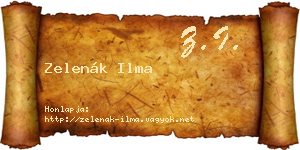 Zelenák Ilma névjegykártya